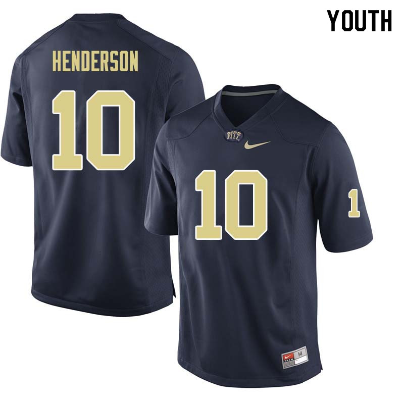 Youth #10 Quadree Henderson Pittsburgh Panthers College Football Jerseys Sale-Navy